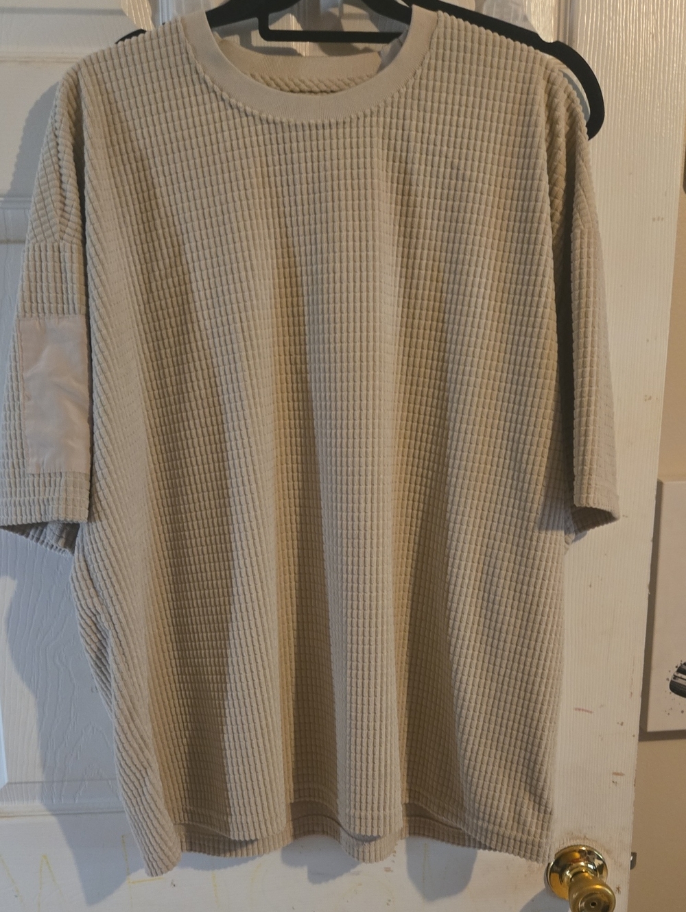 Forever 21 Beige Waffle Knit Short Sleeve Top